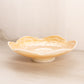Vintage Medium Iridescent Marigold on Milk Glass Floral Shallow Bowl