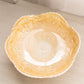 Vintage Medium Iridescent Marigold on Milk Glass Floral Shallow Bowl