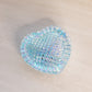 Vintage Medium Light Blue Iridescent Glass Heart Lidded Dish
