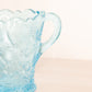 Vintage Medium Light Blue Vase with 2 Handles and Strawberries