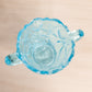 Vintage Medium Light Blue Vase with 2 Handles and Strawberries