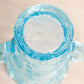 Vintage Medium Light Blue Vase with 2 Handles and Strawberries