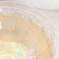Vintage Medium Light Orange Iridescent Glass Floral 3-Toed Bowl