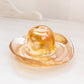 Vintage Medium Orange Iridescent Glass Cowboy Hat