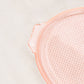 Vintage Medium Oval Pink Glass Handled Tray with Textured Bottom