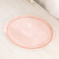 Vintage Medium Oval Pink Glass Handled Tray with Textured Bottom