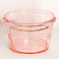 Vintage Medium Pink Glass Ice Bucket with Etched Leaf Designs