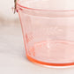 Vintage Medium Pink Glass Ice Bucket with Etched Leaf Designs