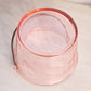 Vintage Medium Pink Glass Ice Bucket with Etched Leaf Designs
