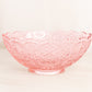 Vintage Medium Pink Imperial Glass Hattie Bowl with Floral Designs