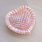 Vintage Medium Pink Iridescent Glass Heart Lidded Dish