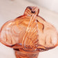 Vintage Medium Pink Orange Glass Bird Basket