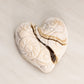 Vintage Medium Pinwheel Brown White Slag Heart Dish