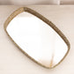 Vintage Medium Rectangular Gold Tone Mirror Tray with Rounded Edges