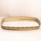 Vintage Medium Rectangular Gold Tone Mirror Tray with Rounded Edges