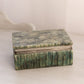 Vintage Medium Rectangular Green Alabaster Stone Hinged Lidded Box