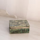 Vintage Medium Rectangular Green Alabaster Stone Hinged Lidded Box