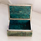 Vintage Medium Rectangular Green Alabaster Stone Hinged Lidded Box