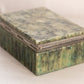 Vintage Medium Rectangular Green Alabaster Stone Hinged Lidded Box