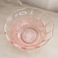 Vintage Medium Scalloped Pink Glass Footed Bowl with Cane Details