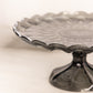 Vintage Medium Smoke Gray Glass Cake Stand