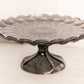 Vintage Medium Smoke Gray Glass Cake Stand