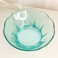 Vintage Medium Teal Green Glass Bowl with Scalloped Edges