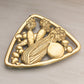 Vintage Medium Triangular Brass Vegetable Trivet (Made in Italy)