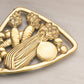 Vintage Medium Triangular Brass Vegetable Trivet (Made in Italy)