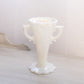 Vintage Medium White Iridescent Milk Glass Handled Floral Vase