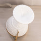 Vintage Medium White Milk Glass Compote with Gold Tone Accents