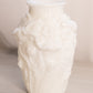 Vintage Narrow White Milk Glass Flower Textured Vase