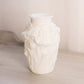 Vintage Narrow White Milk Glass Flower Textured Vase