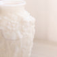 Vintage Narrow White Milk Glass Flower Textured Vase
