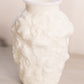 Vintage Narrow White Milk Glass Flower Textured Vase