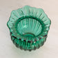 Vintage Olde Virginia Glass Dark Green Glass Ribbed Bowl Vase