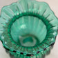 Vintage Olde Virginia Glass Dark Green Glass Ribbed Bowl Vase