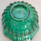 Vintage Olde Virginia Glass Dark Green Glass Ribbed Bowl Vase