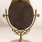 Vintage Oval Brass Standing Mirror with Fancy Designs