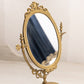 Vintage Oval Brass Standing Mirror with Fancy Designs