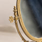 Vintage Oval Brass Standing Mirror with Fancy Designs