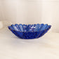 Vintage Oval Dark Blue Glass Daisy & Button Bowl