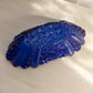Vintage Oval Dark Blue Glass Daisy & Button Bowl