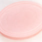 Vintage Oval Pink Satin Glass Lidded Dish with Birds and Flowers