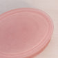 Vintage Oval Pink Satin Glass Lidded Dish with Birds and Flowers
