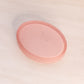 Vintage Oval Pink Satin Glass Lidded Dish with Birds and Flowers