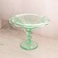 Vintage Paden City Peacock and Wild Rose Uranium Glass Compote