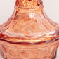 Vintage Peachy Pink Glass Strawberry Pedestal Lidded Dish