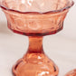 Vintage Peachy Pink Glass Strawberry Pedestal Lidded Dish