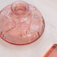 Vintage Peachy Pink Perfume Bottle with Fancy Designs